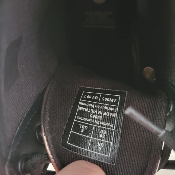 Dr. Martens Vegan 1460 Metallic Chrome Boots Size 8 - Picture 6 of 7